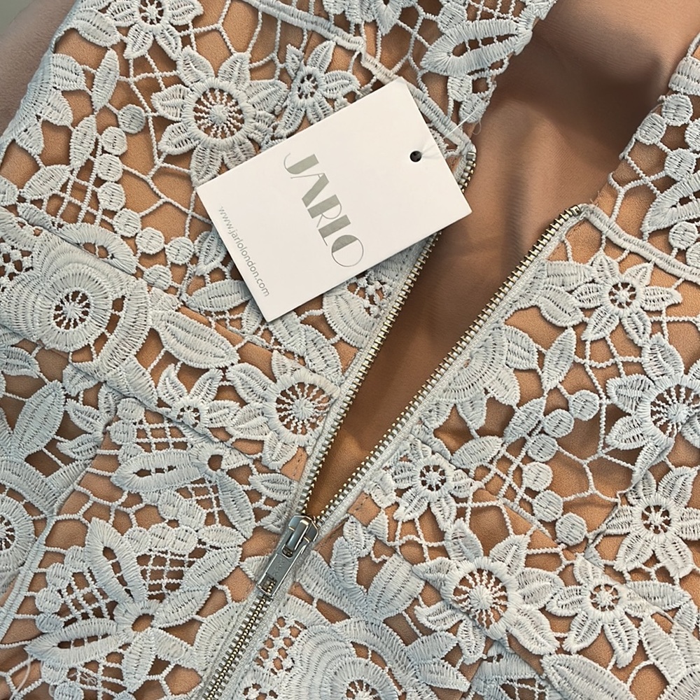 JARLO high neck lace dress in blue! - Picture 1 of 6